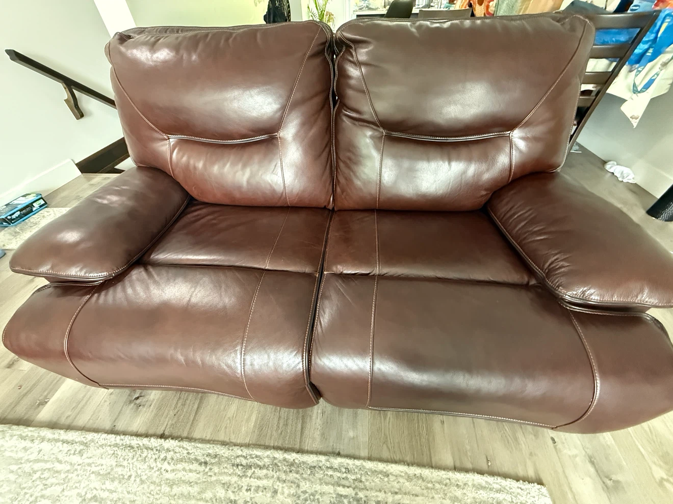 Brown Leather Reclining Sofa and love seat - photo 2