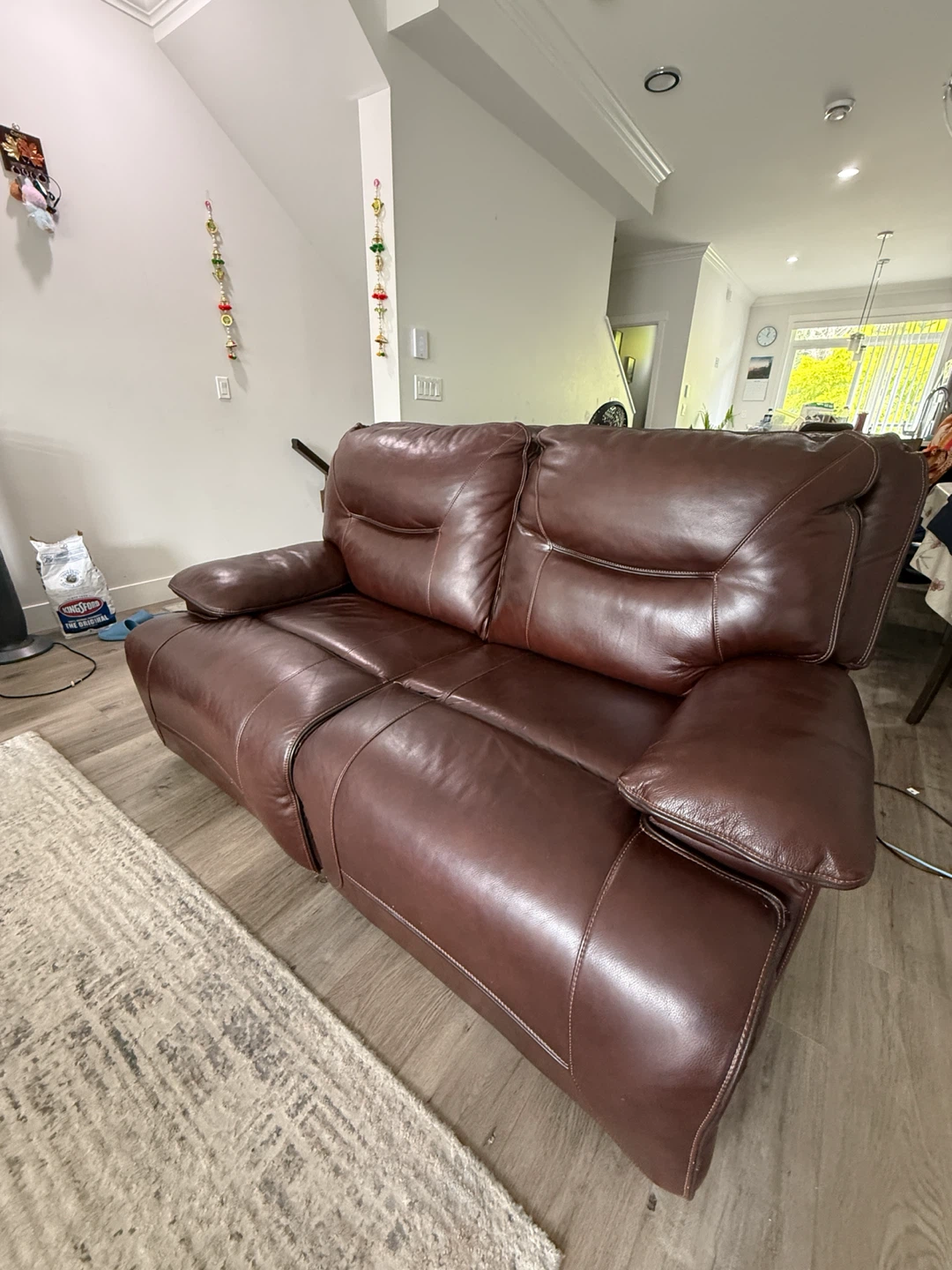 Brown Leather Reclining Sofa and love seat - photo 3