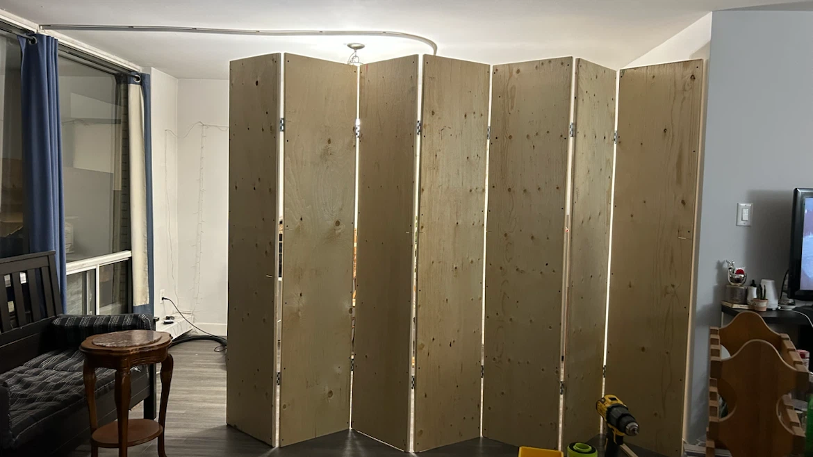 Wooden Folding Room Divider Screen
