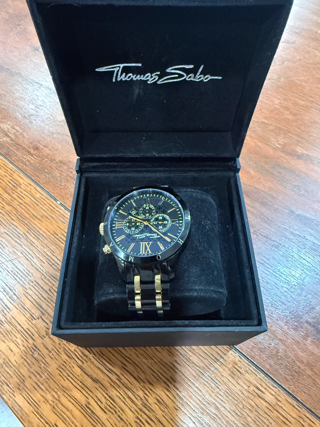 Thomas Sabo Watch Black & Gold Chronograph