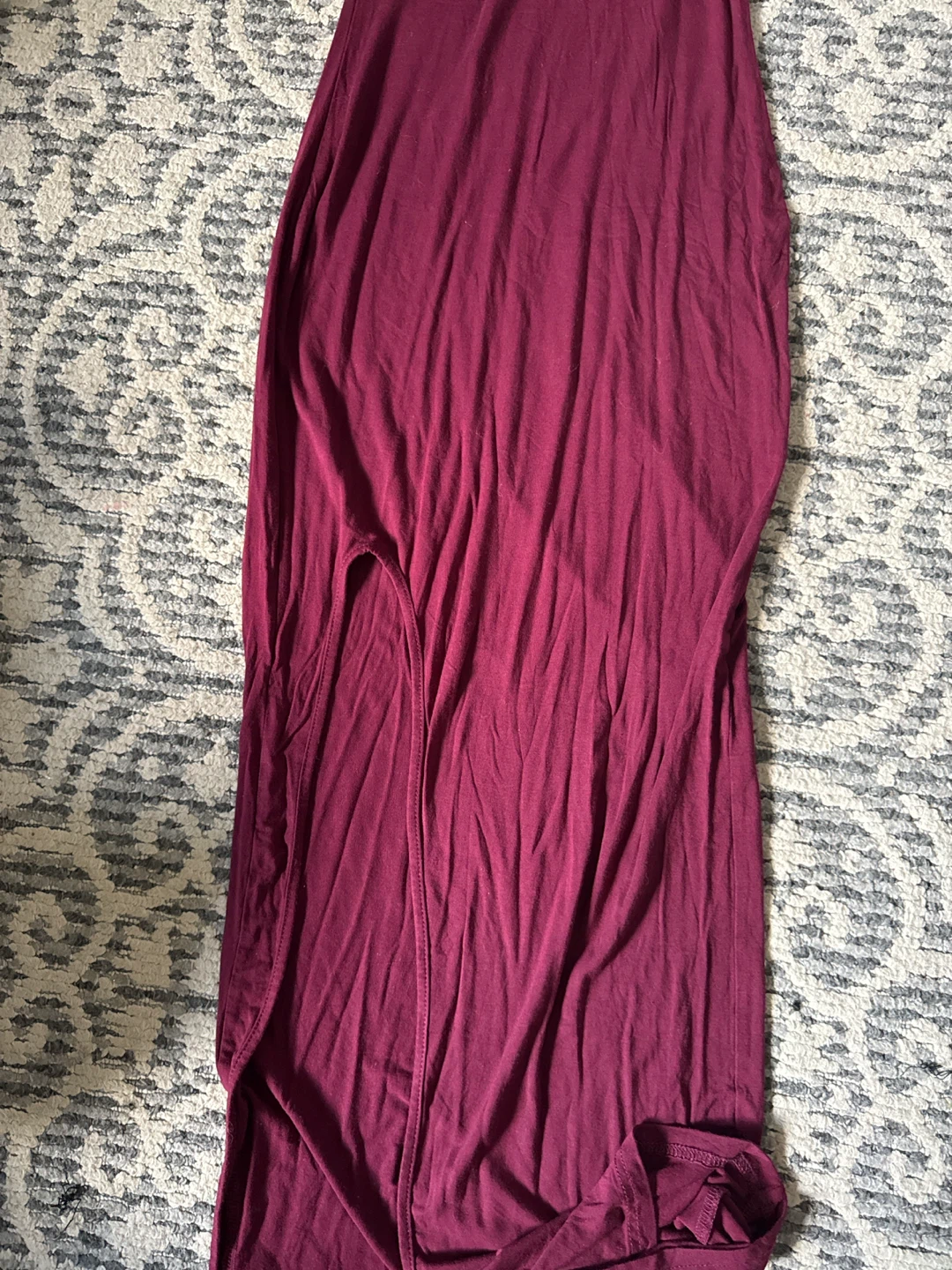 Maroon Sleeveless Mock Neck Maxi Dress size small - photo 2