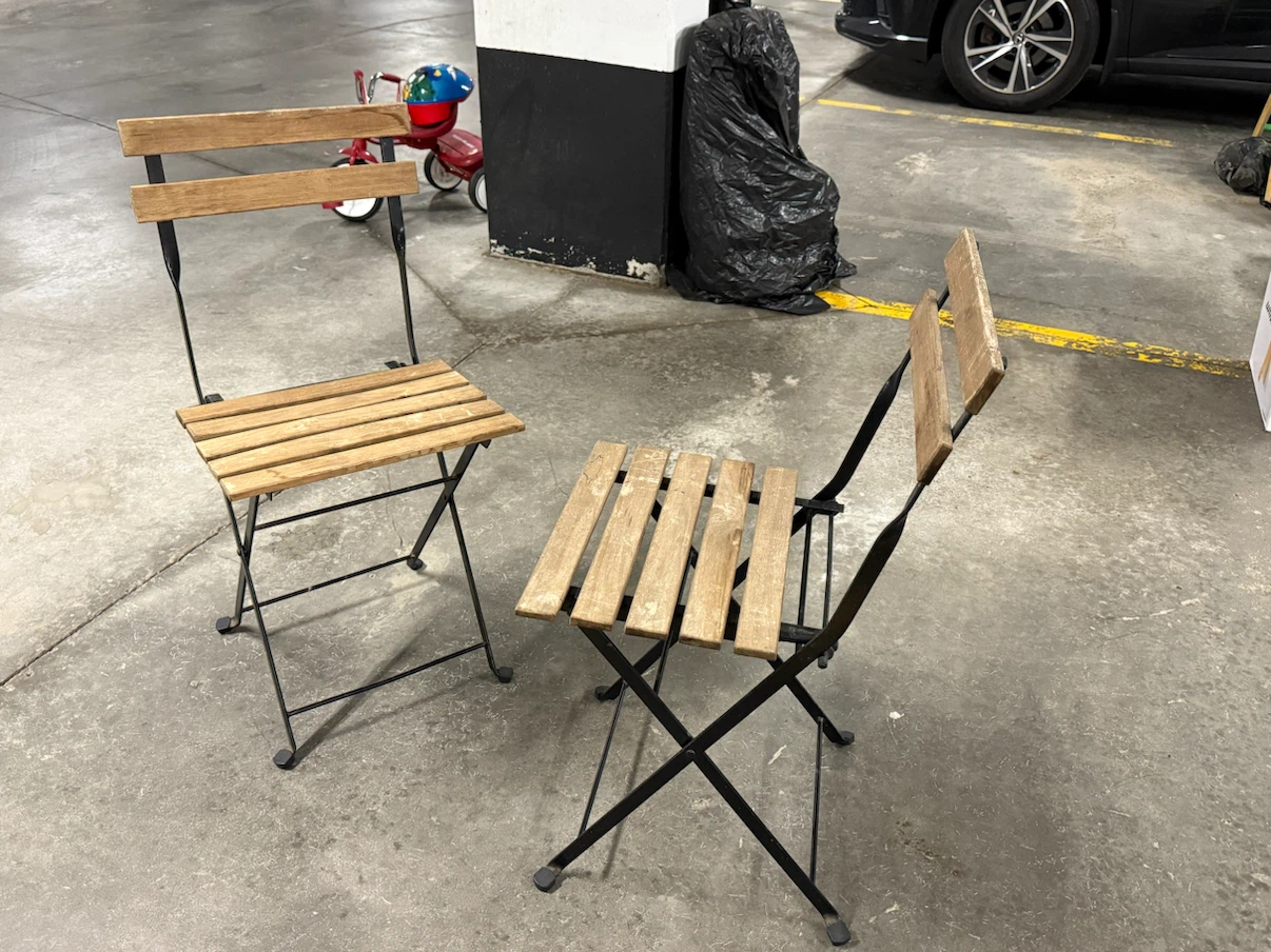 Patio outdoor Folding Chairs (Set of 2)