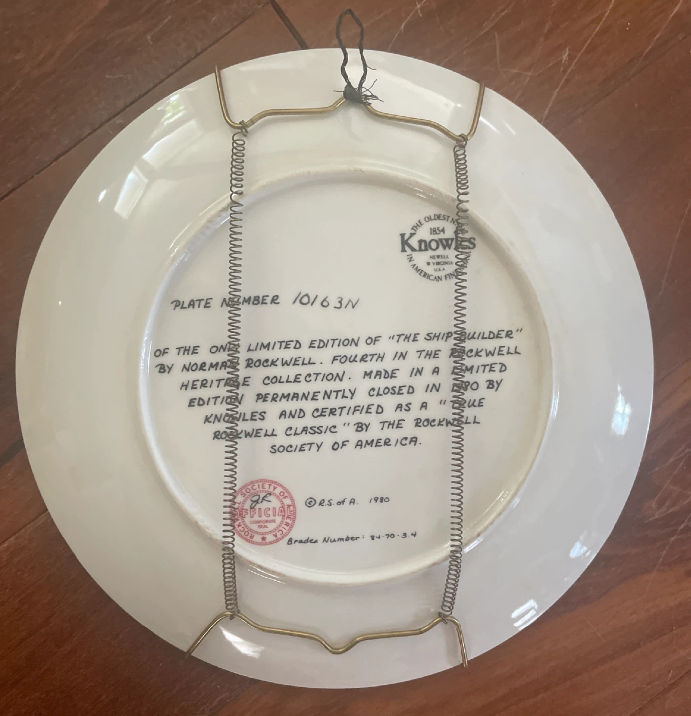 Norman Rockwell "The Shipbuilder" Collector Plate - photo 2