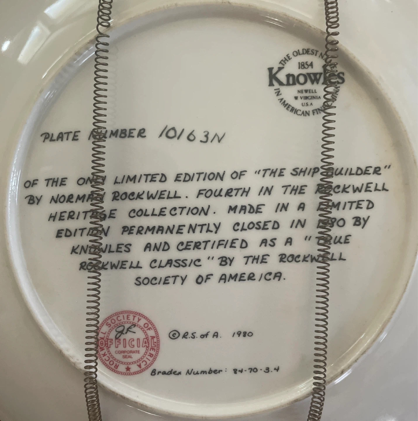 Norman Rockwell "The Shipbuilder" Collector Plate - photo 3