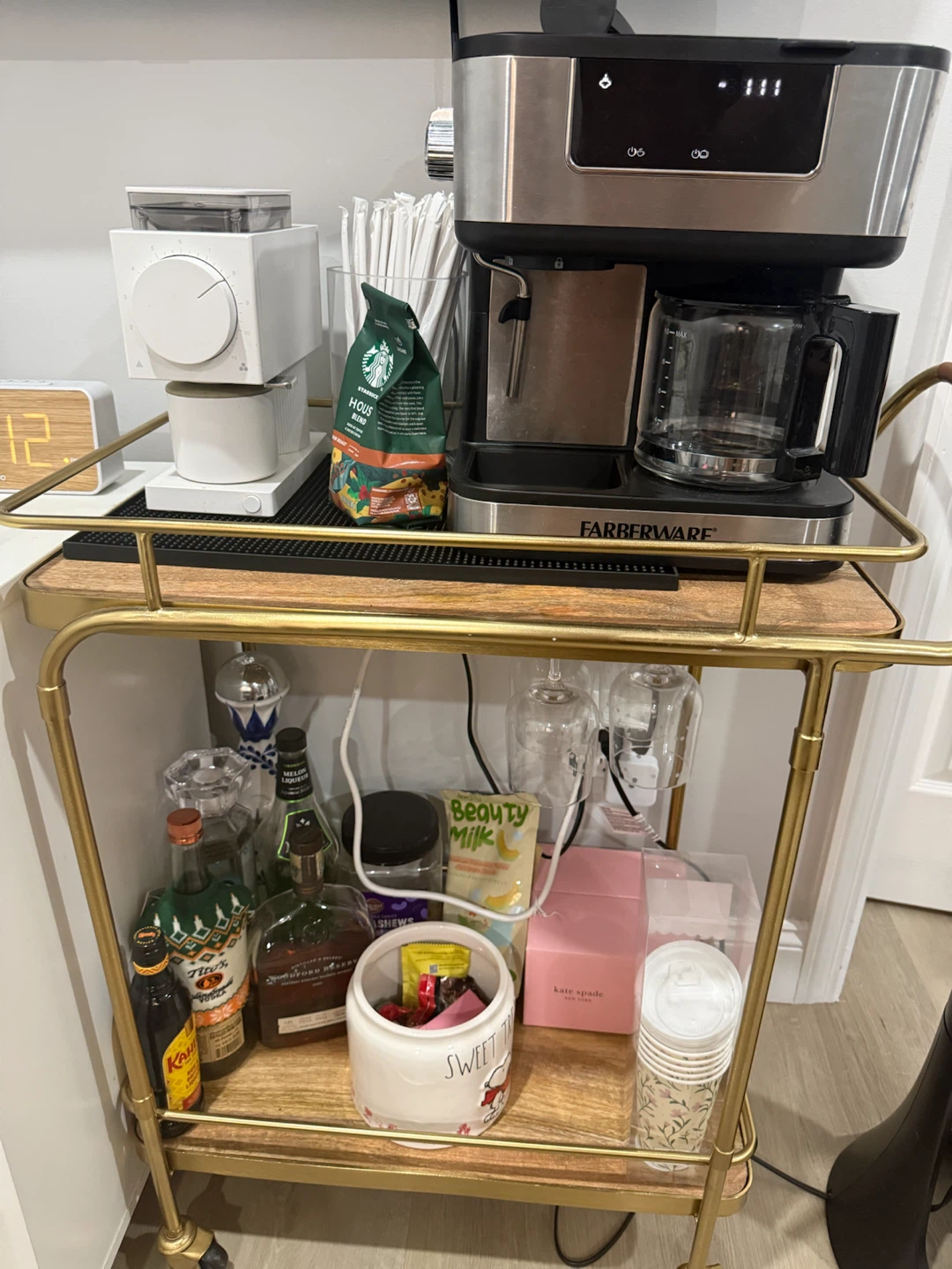 Bar cart.
