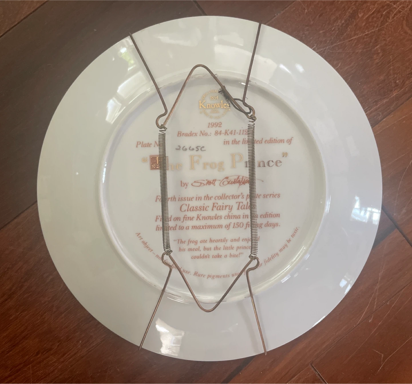 The Frog Prince Collector Plate by Knowles 1992 - photo 2