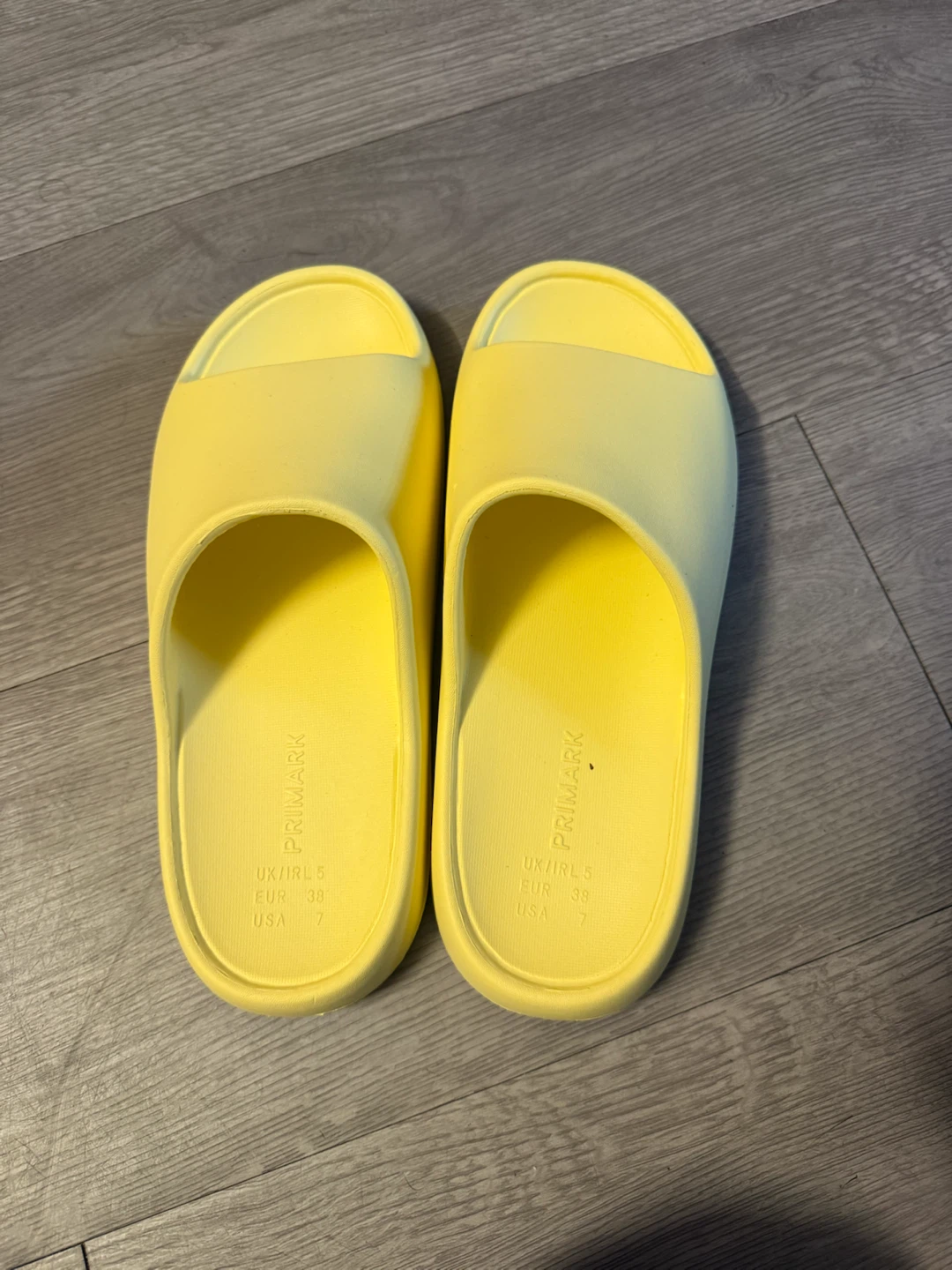Primark Yellow Slides Sandals Size 7