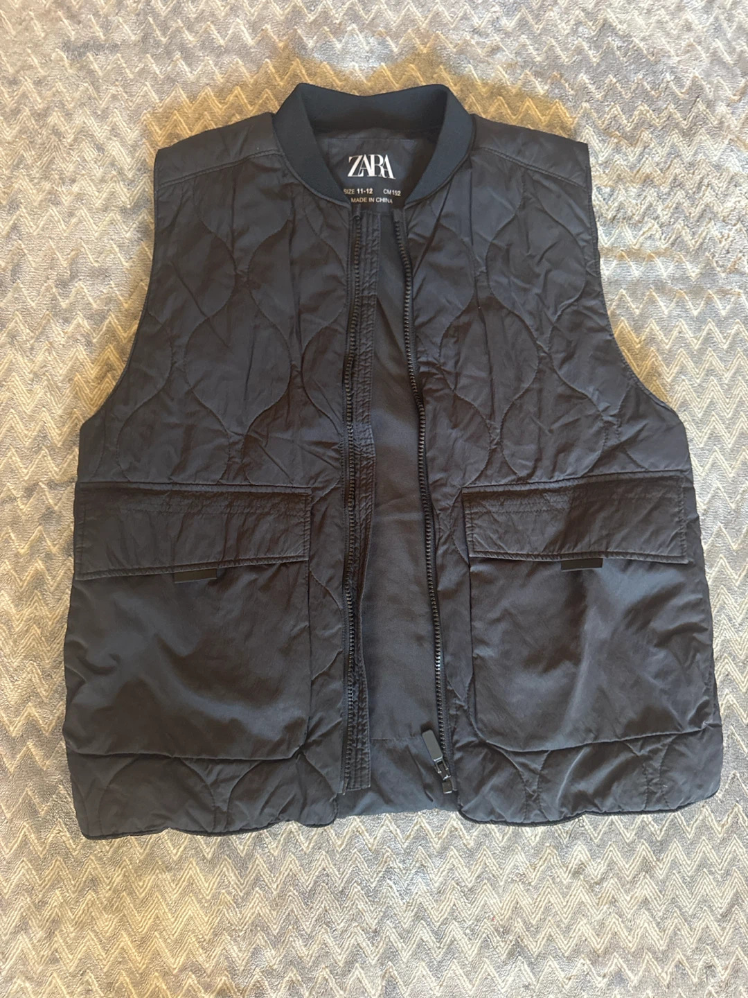 Zara Quilted Vest Black Size 11-12