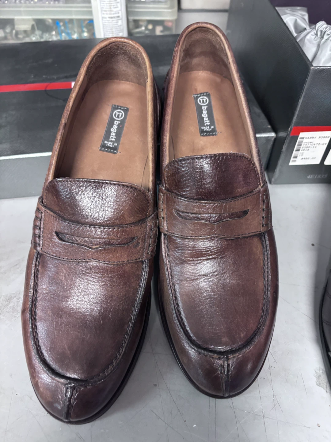 Bugatti Brown Leather Loafers - Size 41