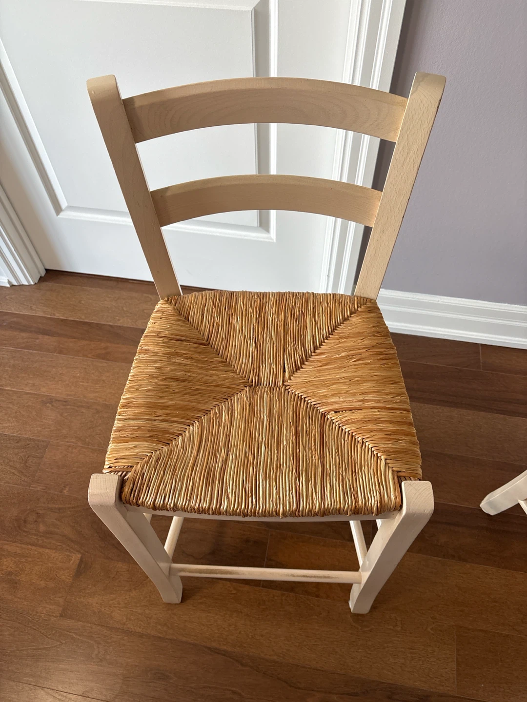 Wooden Bar Stools with Woven Seats (Set of 2) - photo 2