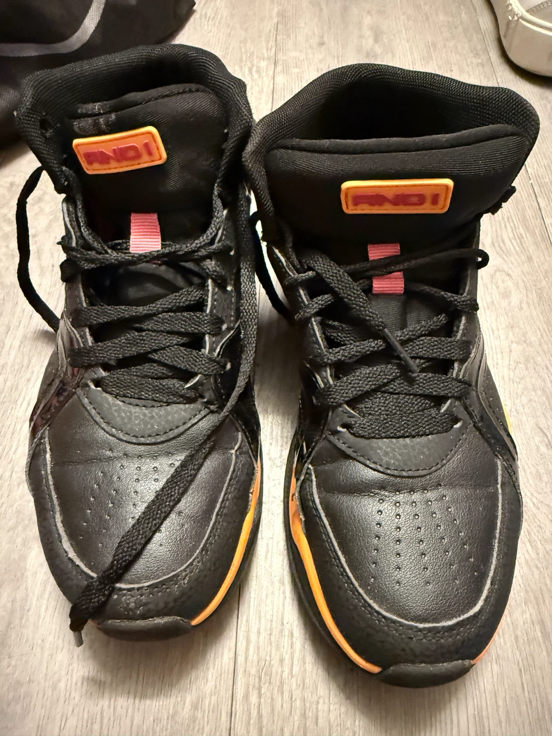 AND 1 Black & Orange Basketball Shoes Size 7.5