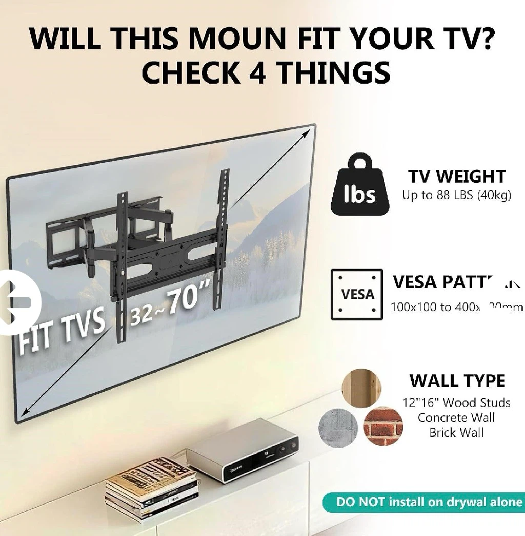 WALI Full Motion TV Wall Mount for 32 70 Inch - photo 2
