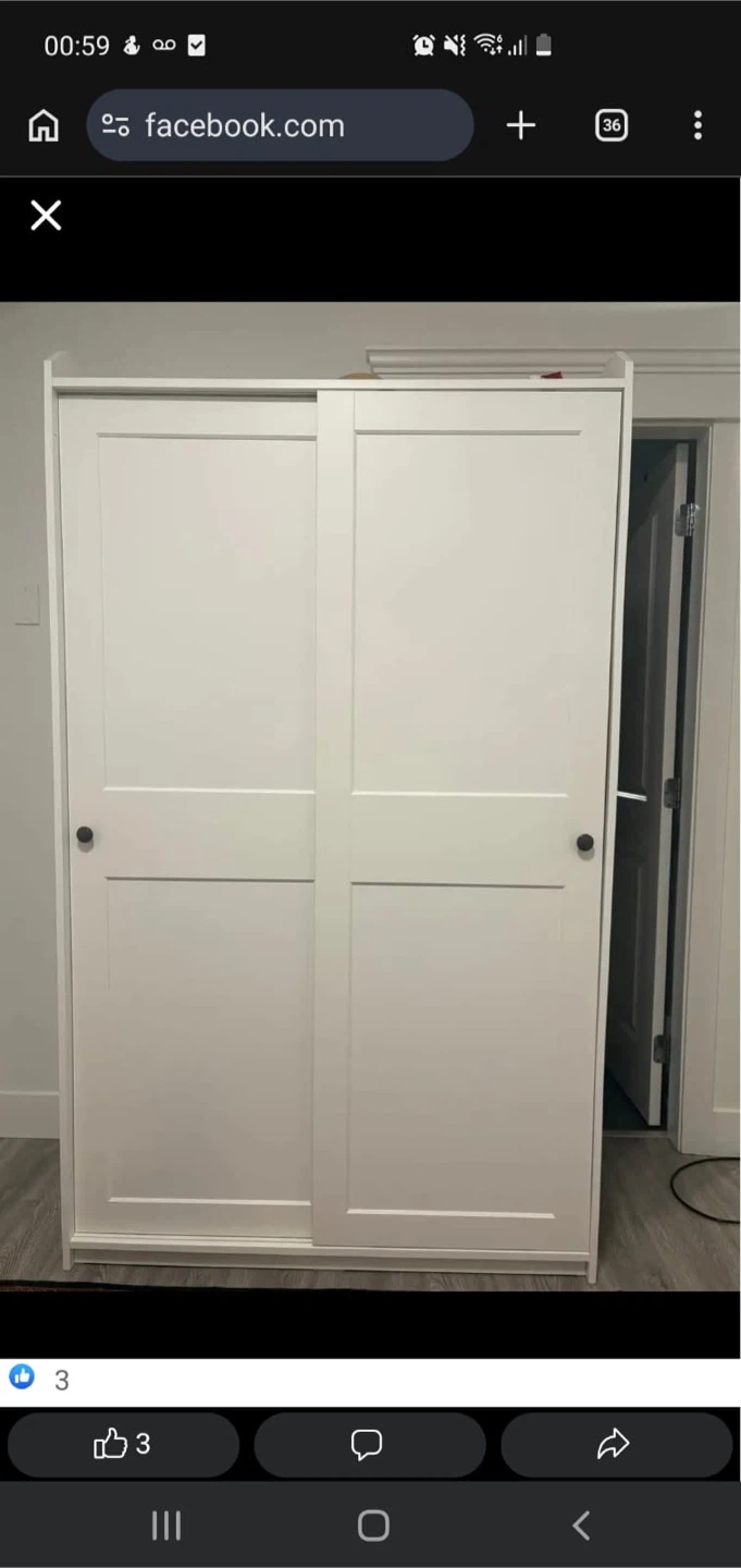 IKEA White Sliding Door Wardrobe – Like New – $250 OBO - photo 4