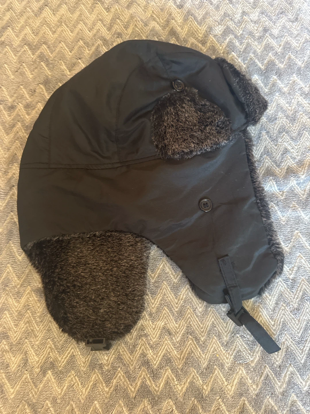 Black Winter Trapper Hat