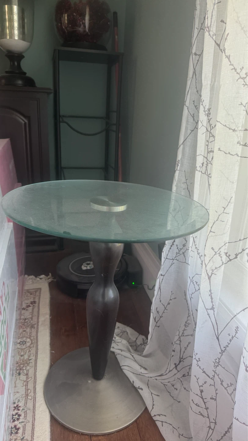 Glass top side table