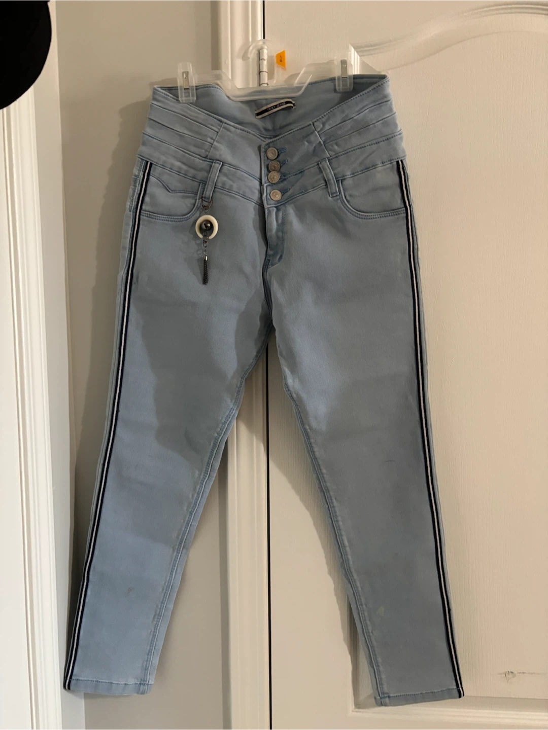 Light Blue Jeans with Side Stripe