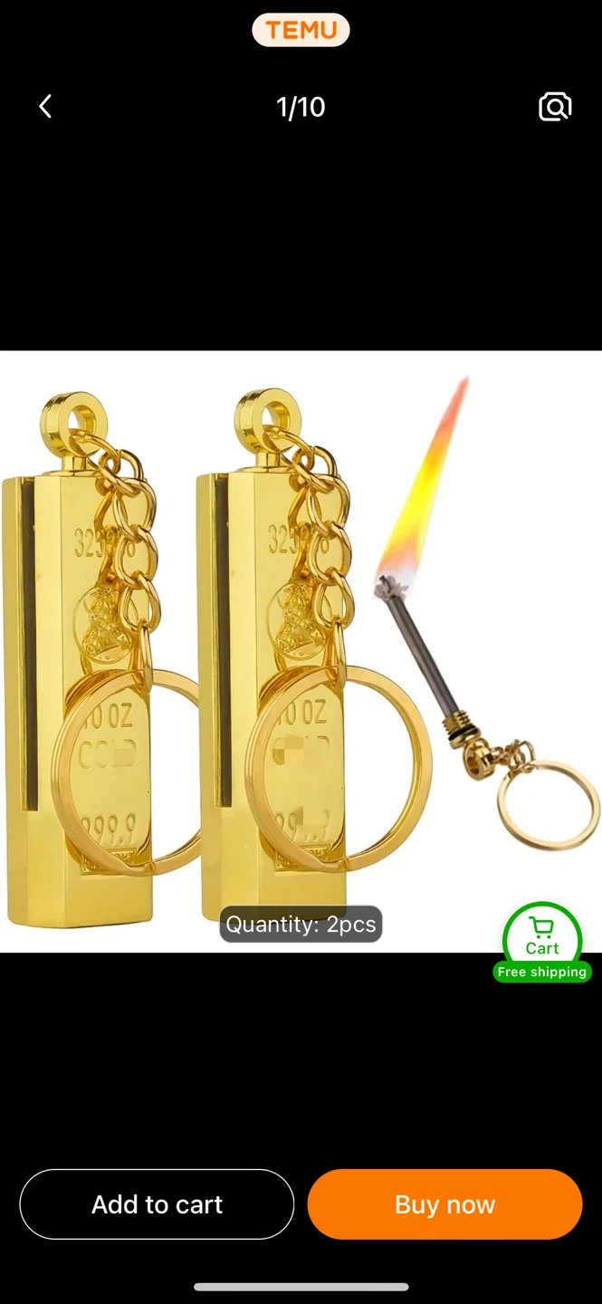Gold Bar Keychain