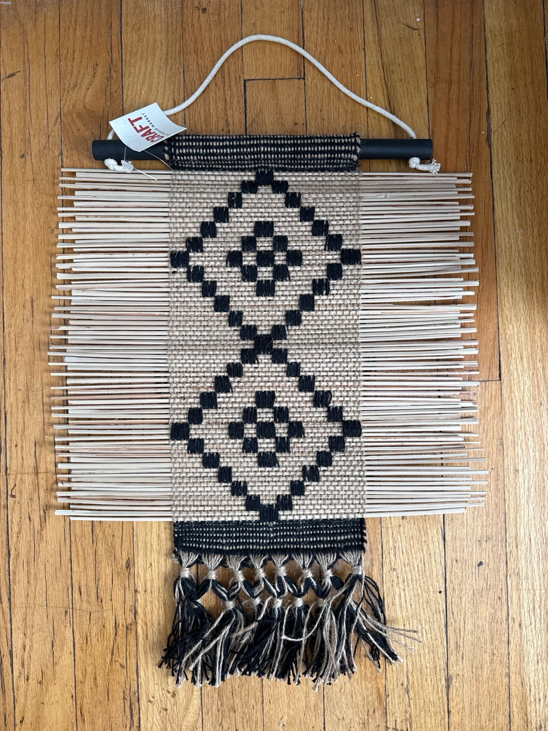 Woven Wall Hanging with Bamboo