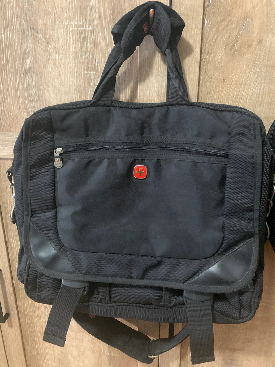 Swiss Wenger Black Laptop Bag with Shoulder Strap