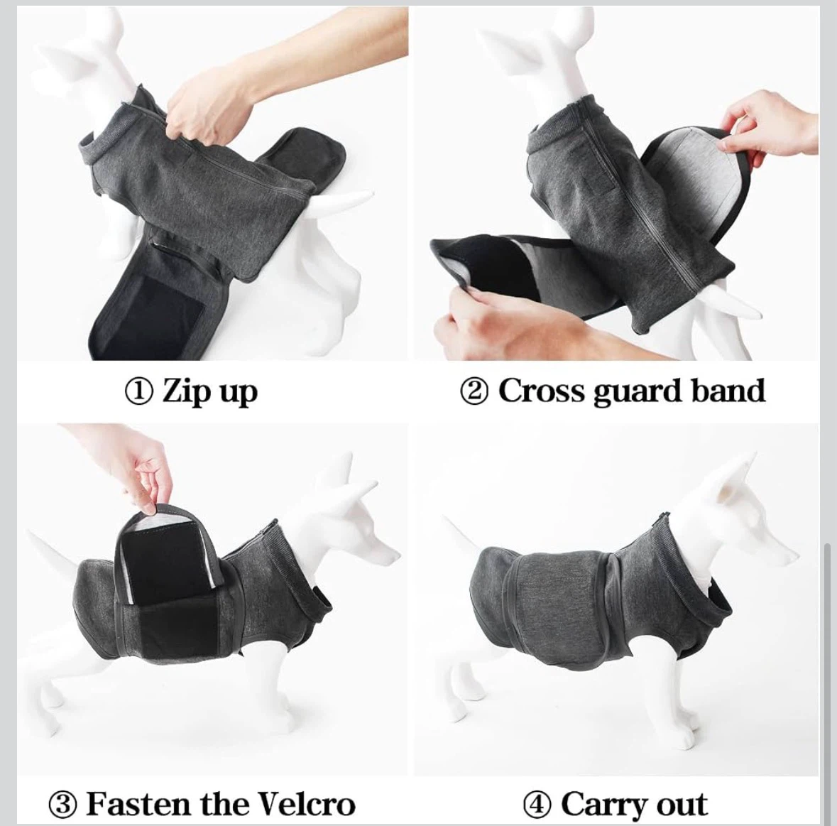 Dog Anxiety Vest - Dark Grey Medium