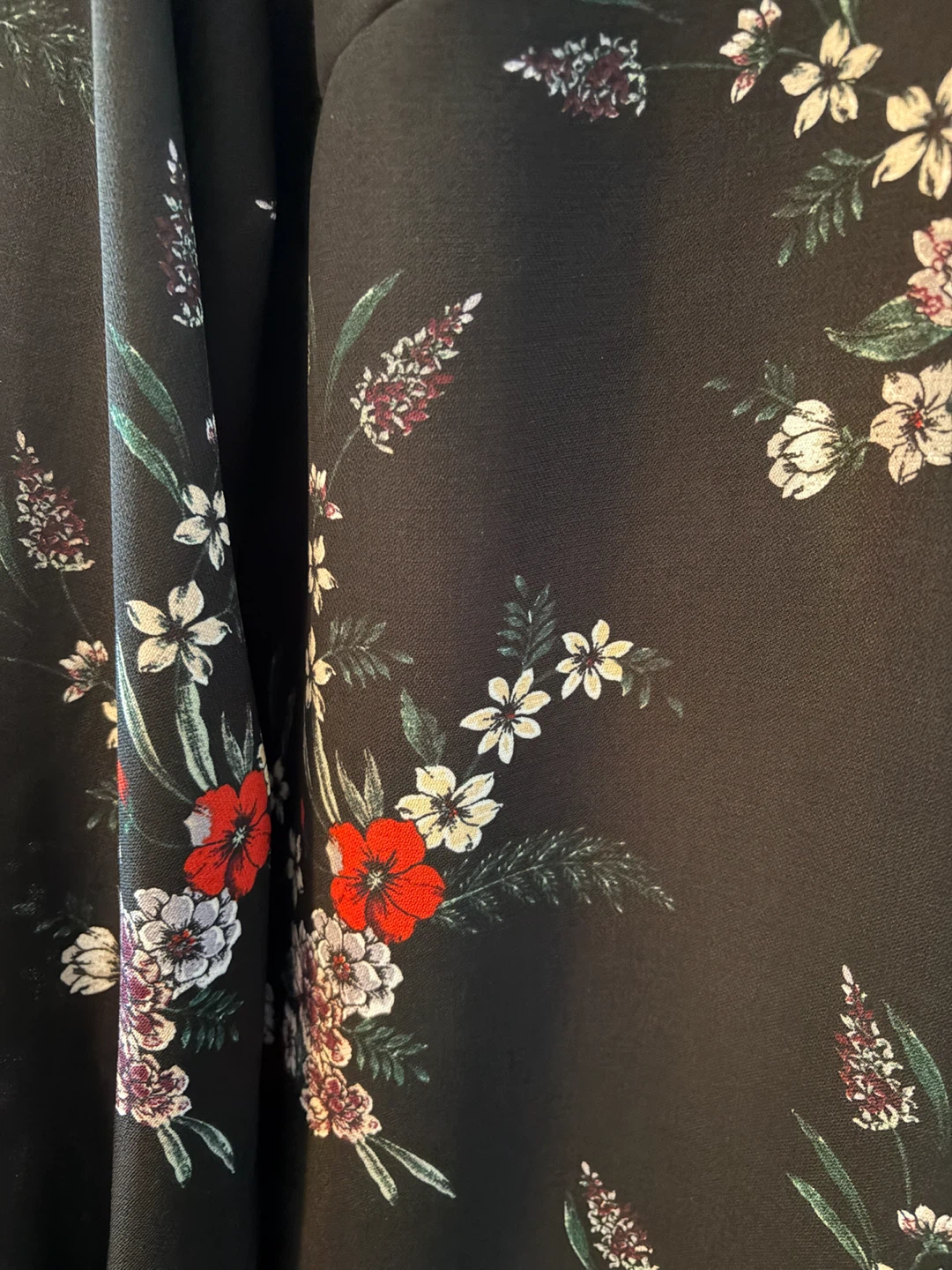 H & M Black Floral Long Sleeve Dress - photo 2