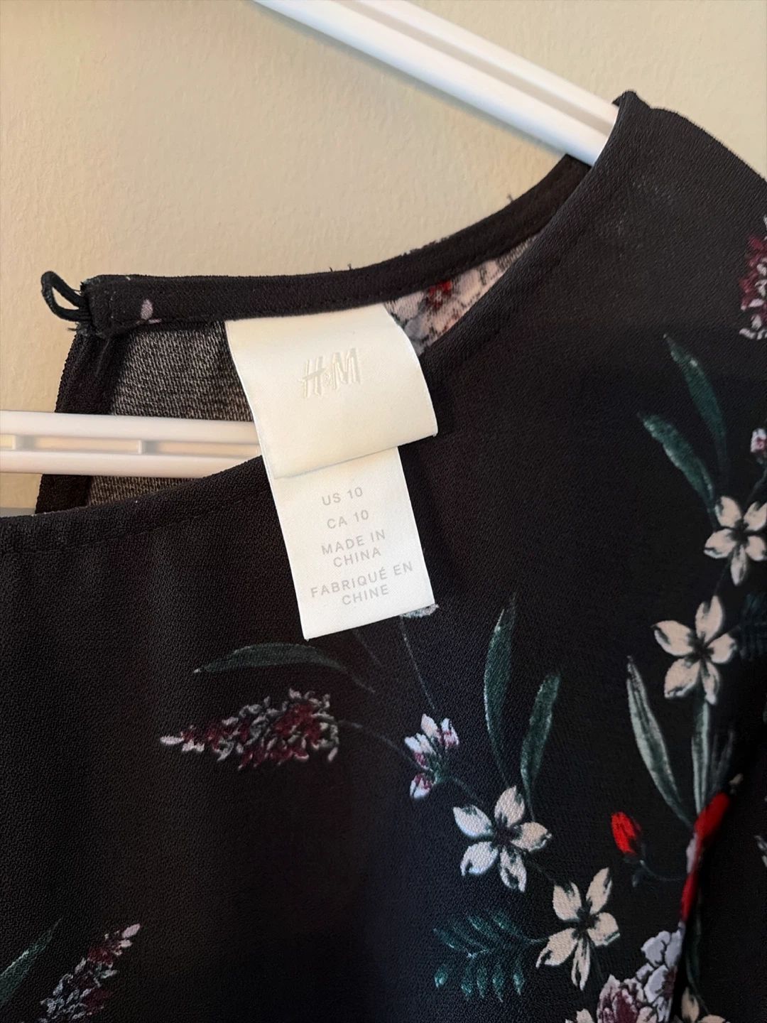 H & M Black Floral Long Sleeve Dress - photo 4