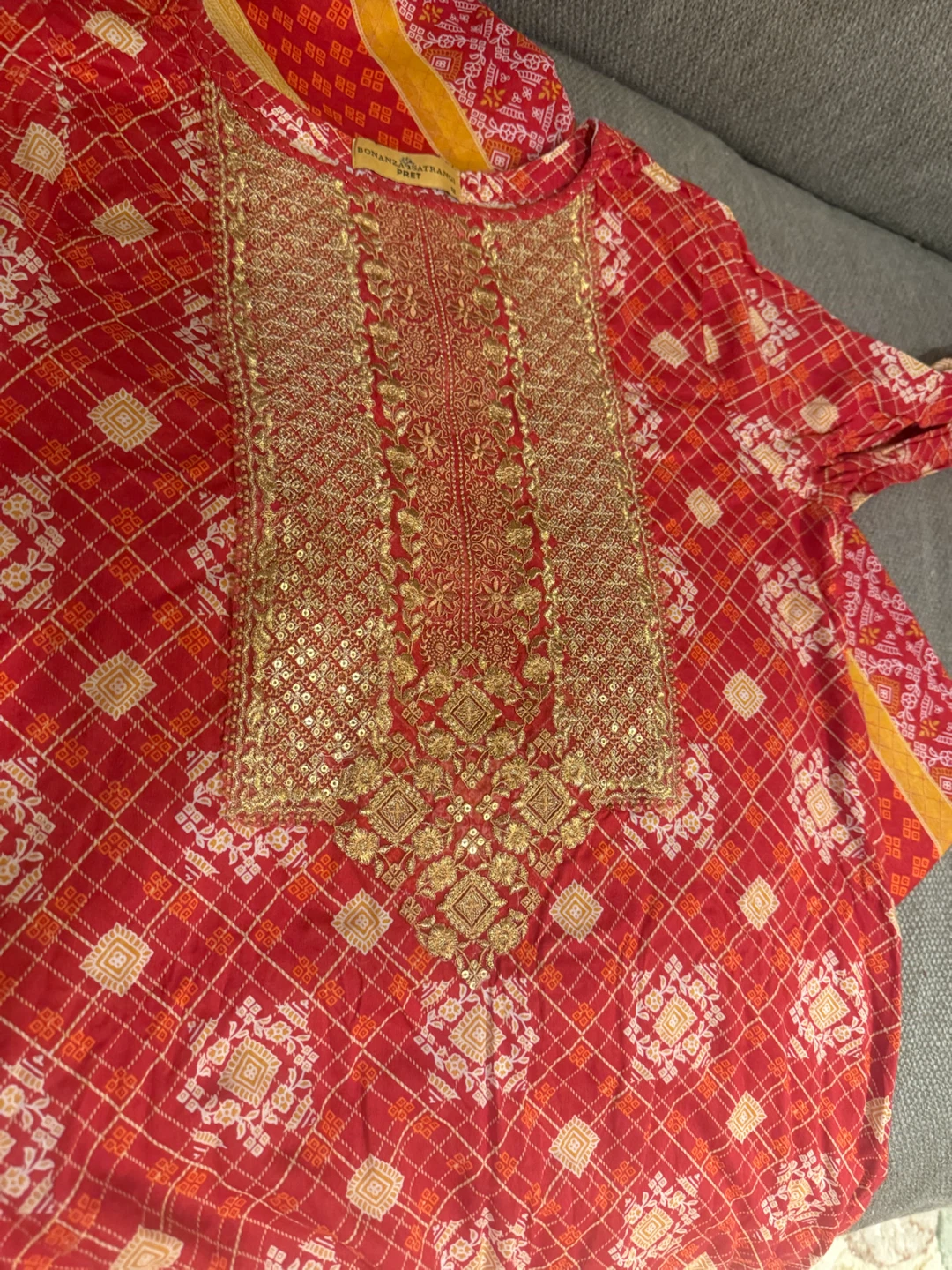 Satrangi Red Kurta