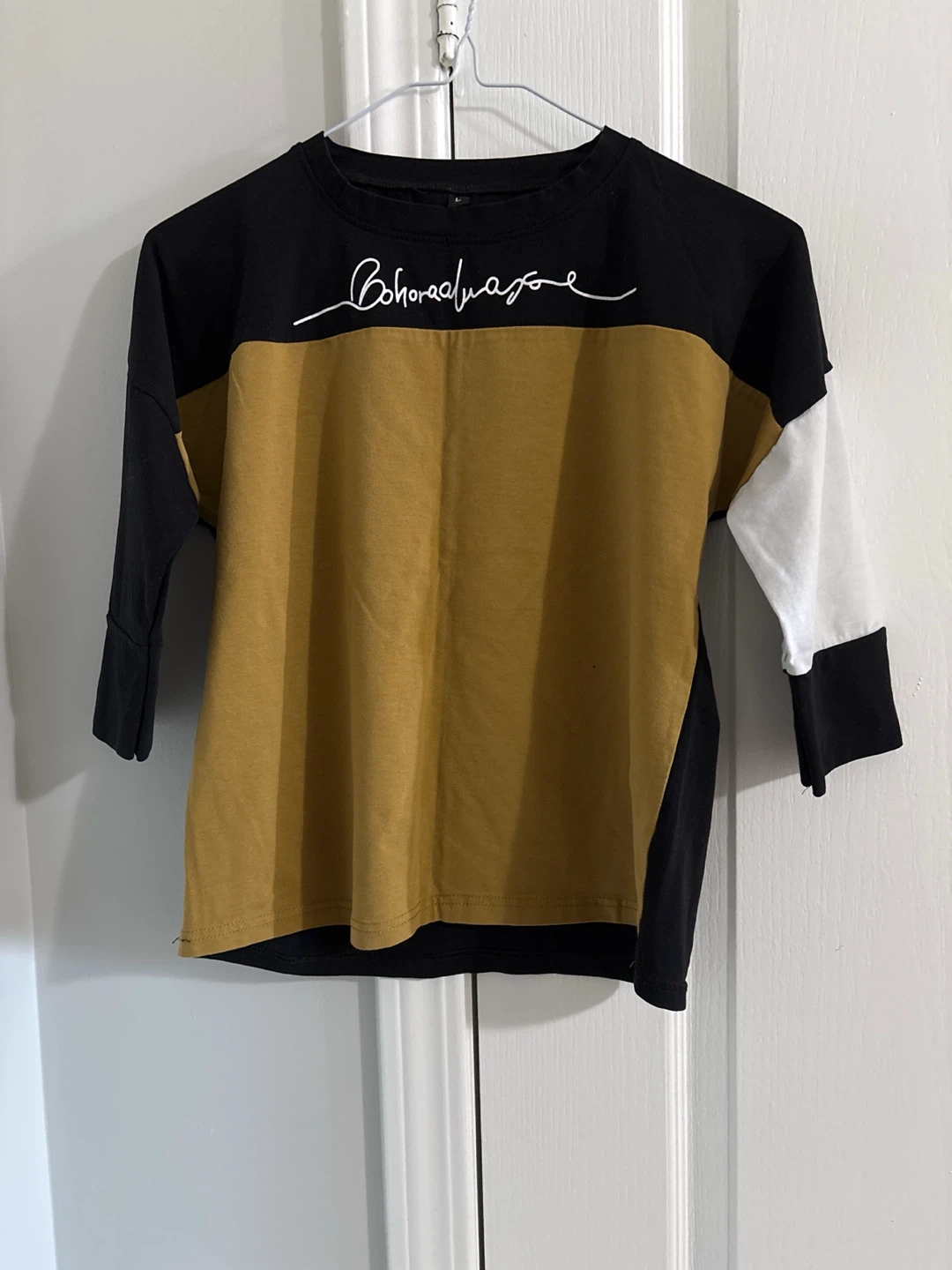 Colour-block long sleeve top