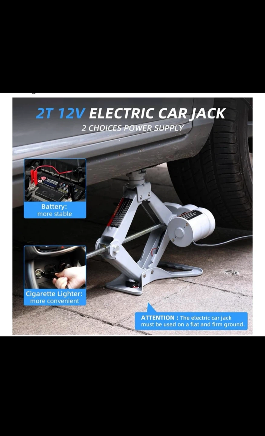 2T 12V Electric Car Jack Kit with Case - photo 4