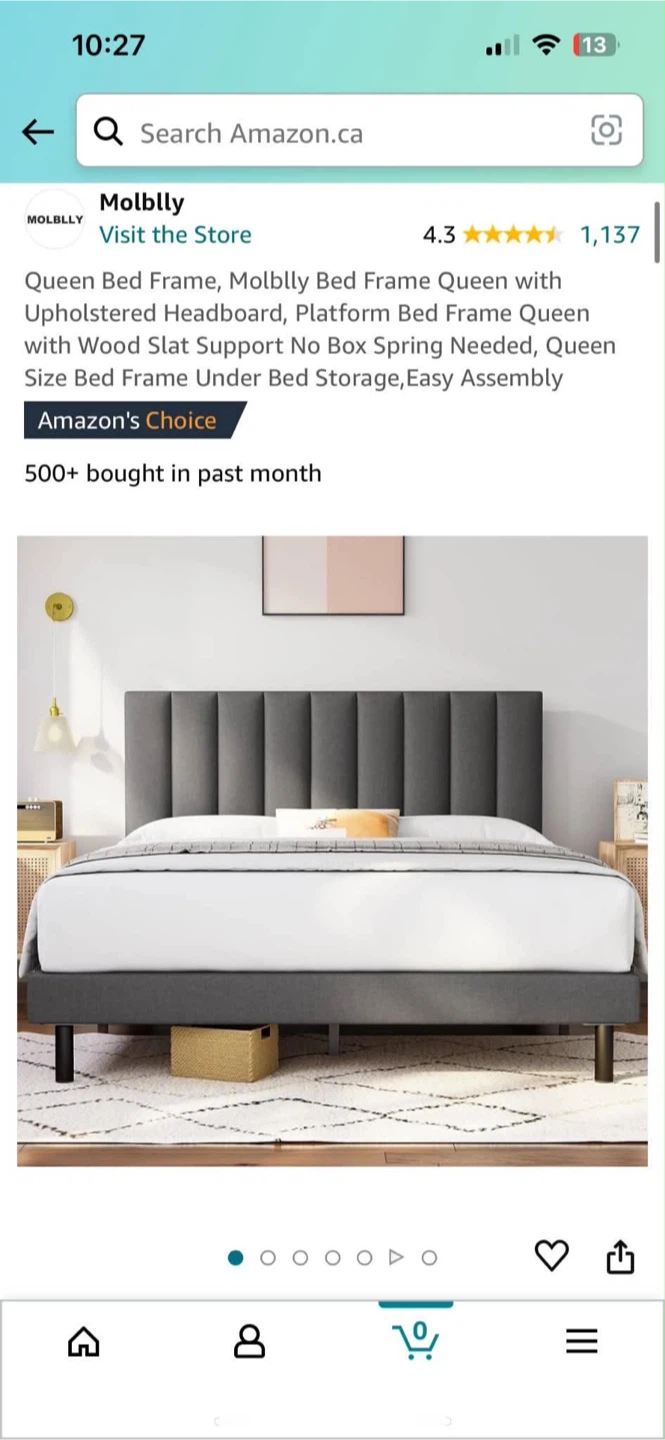 Molblly Queen Bed Frame with Upholstered Headboard - photo 3