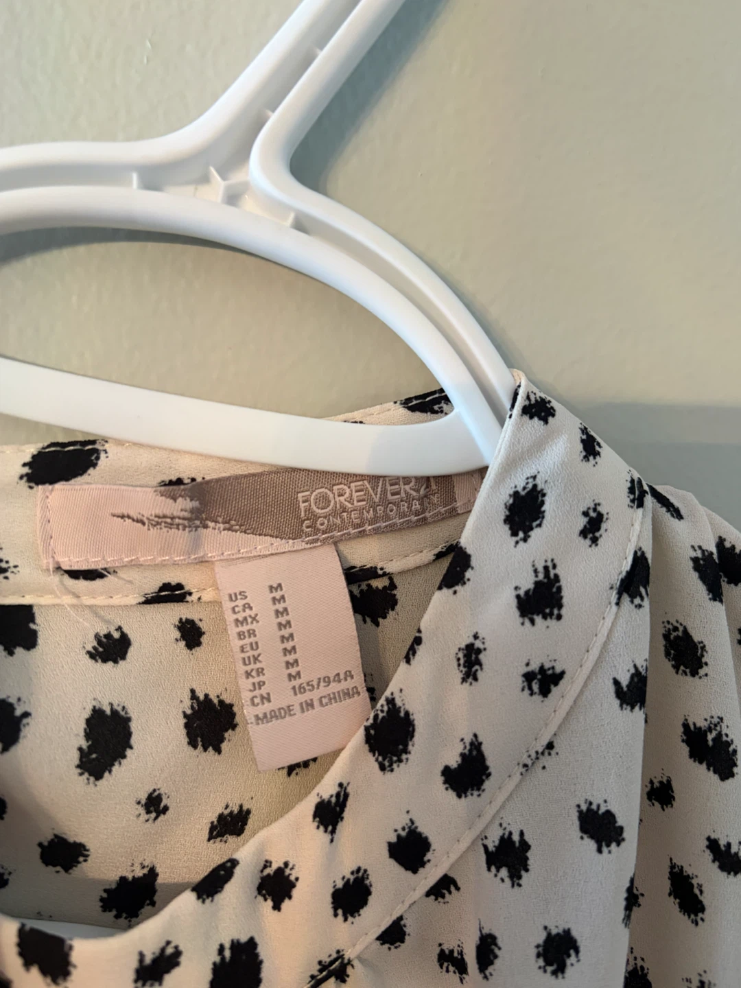 Forever 21 Dalmation Print Blouse - Medium - photo 4