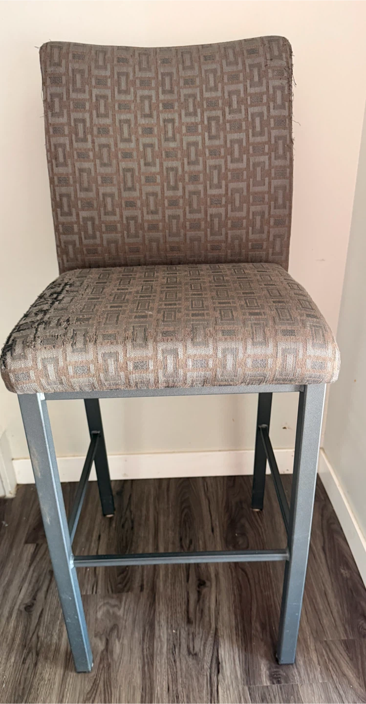 3 Grey Fabric Bar Stool