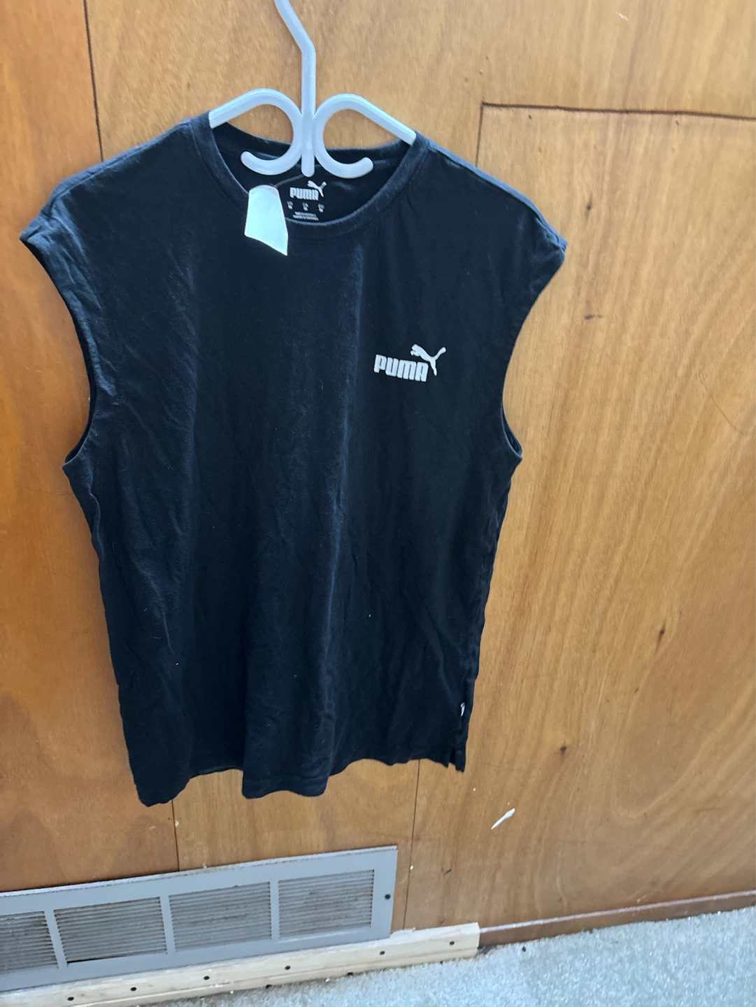Puma Black Sleeveless T-Shirt - Size M