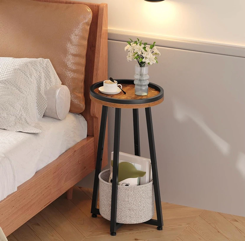 New Small Round Side Table with Storage Basket - photo 5
