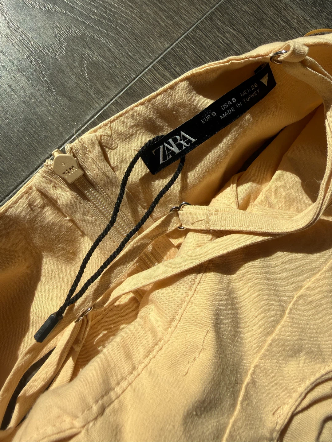 ZARA linen blend dress cutout new size small eggshell - photo 2