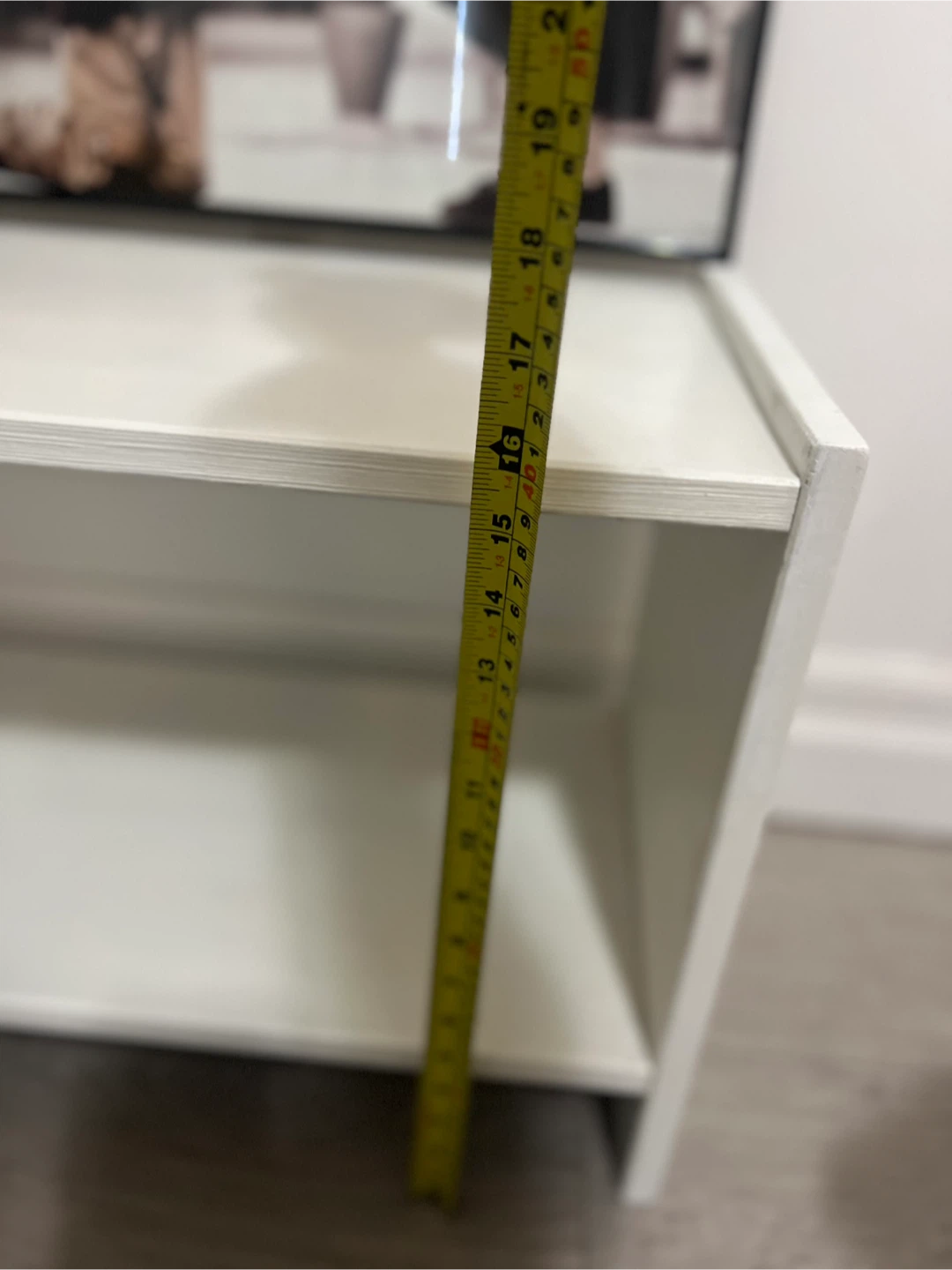 White Wooden Two-Tier Side Table - photo 4