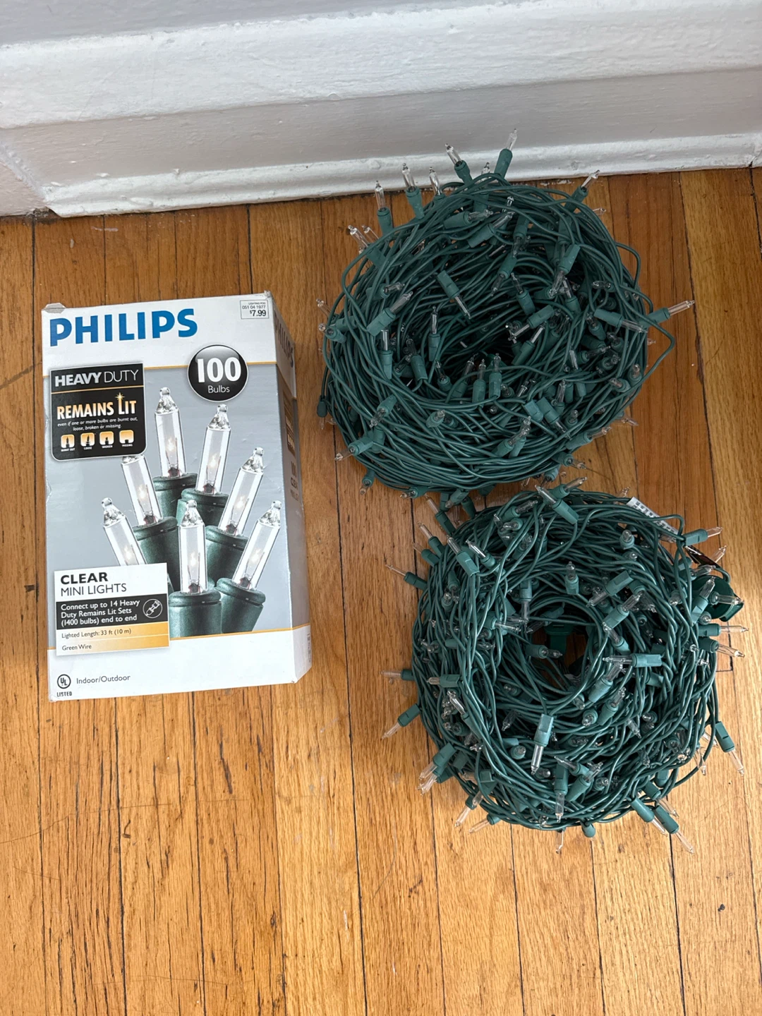 Philips Heavy Duty Remains Lit Clear Mini Lights - 100 Bulbs
