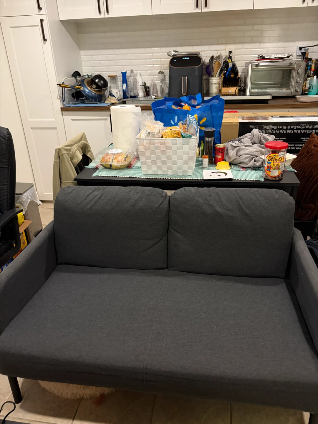 Dark Grey Loveseat Sofa