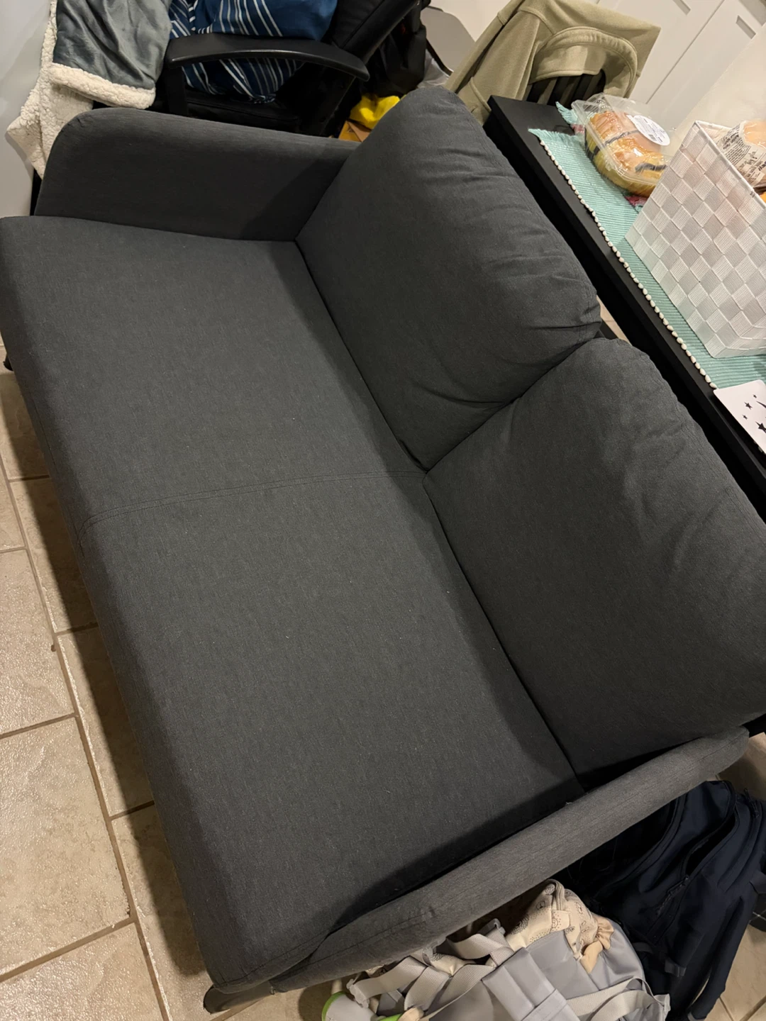 Dark Grey Loveseat Sofa - photo 2