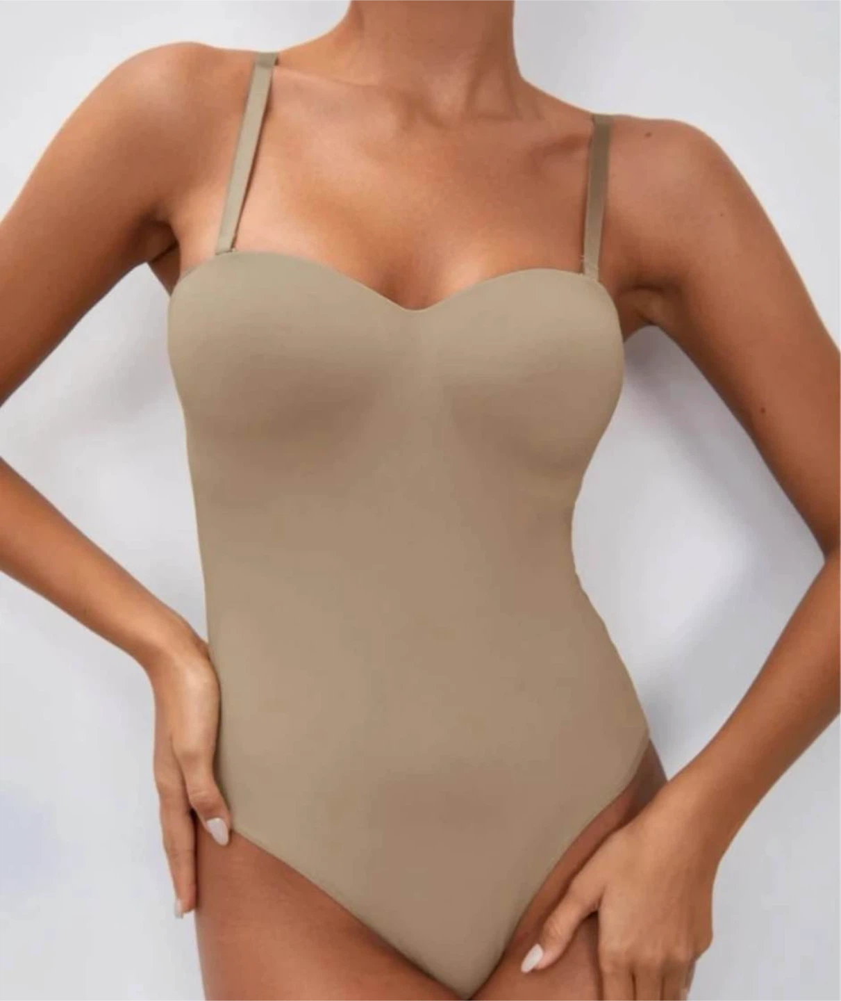 Beige Bodysuit with Straps size small