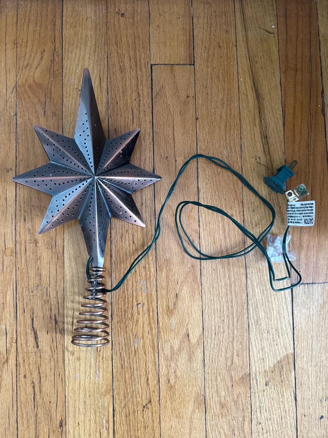 Copper Star Tree Topper with Lights