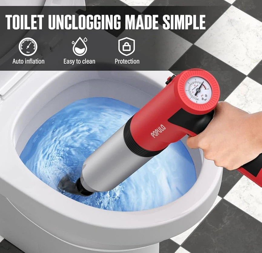 POPULO Electric Toilet Plunger with Pressure Gauge - photo 2