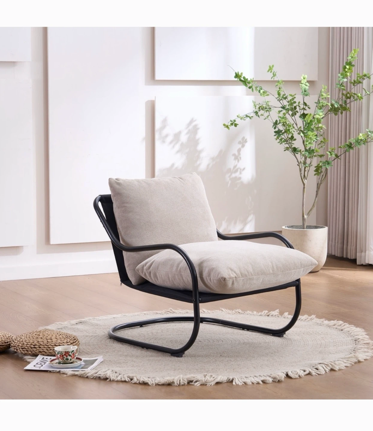 New—- Modern Accent Chair with pink Cushion