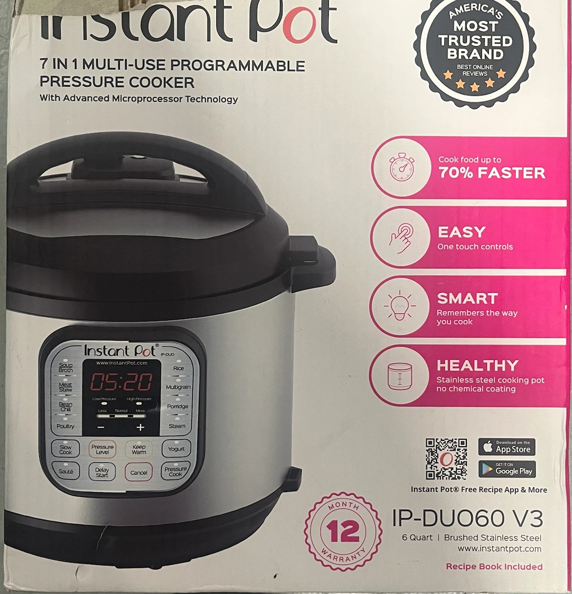Instant Pot Duo 6 Quart Programmable Pressure Cooker