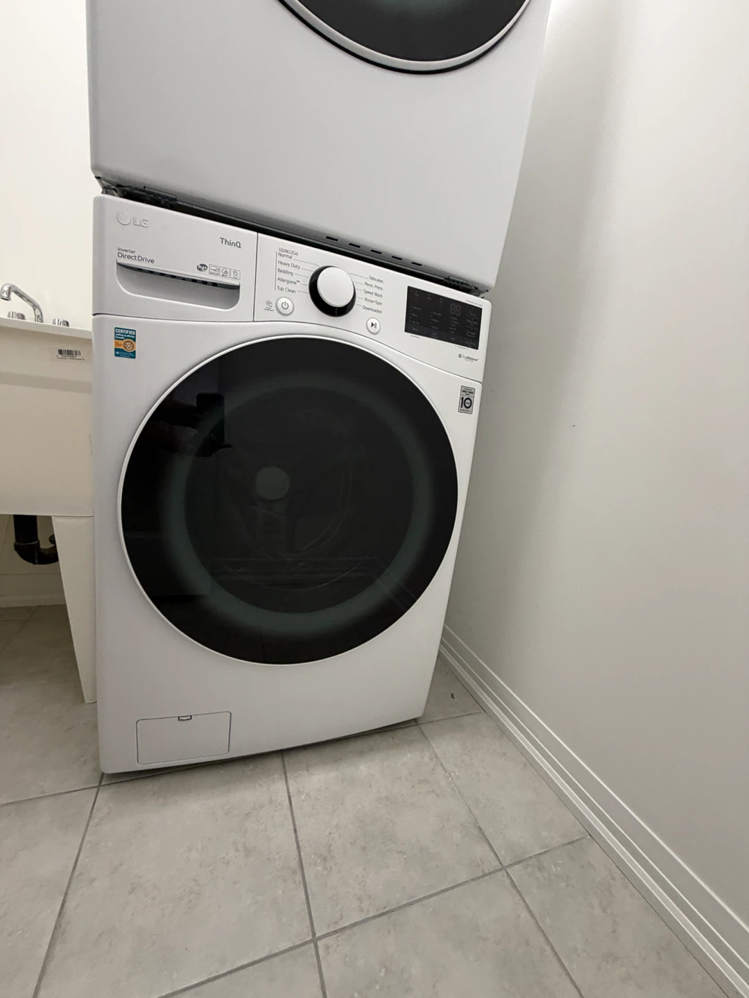LG ThinQ Front-Load Washer & Dryer Set in excellent condition. - photo 4