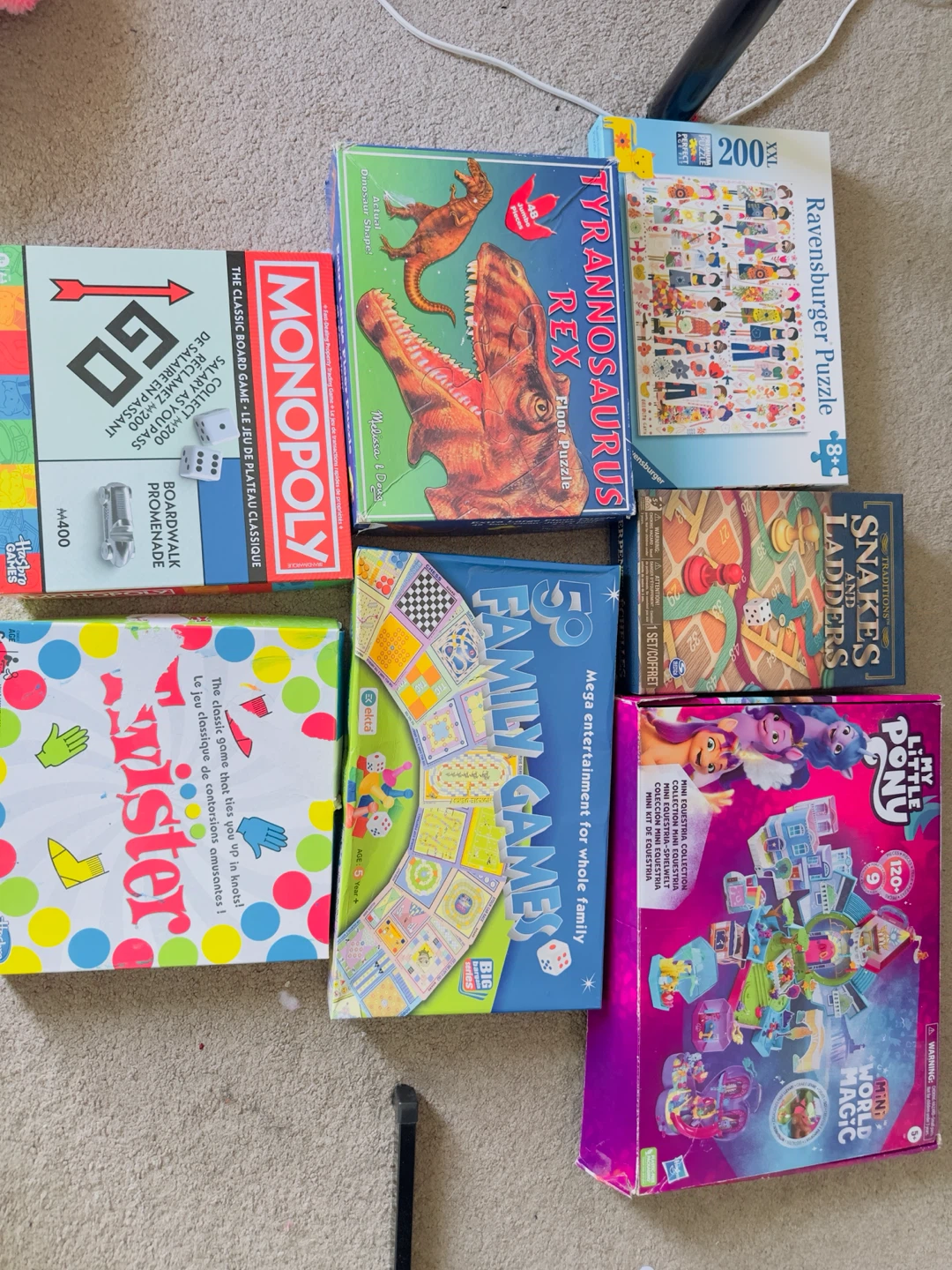 Assorted Board Games and Craft Supplies