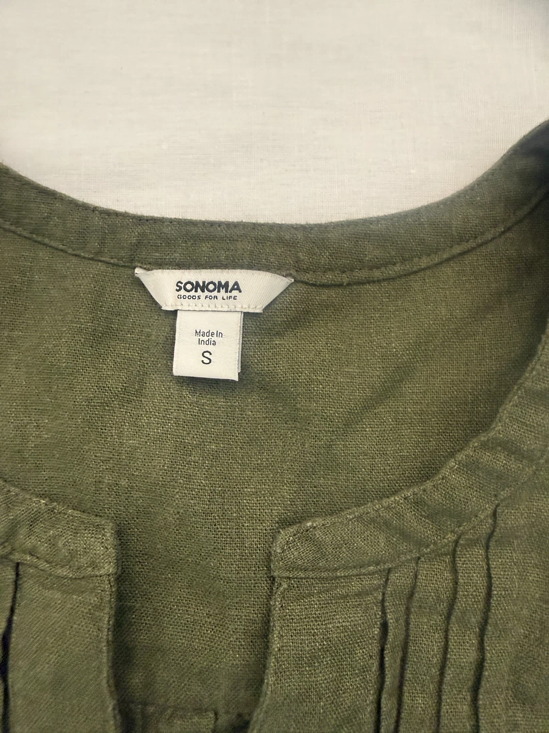 Sonoma Olive Green Linen Blend Dress - Small - photo 3