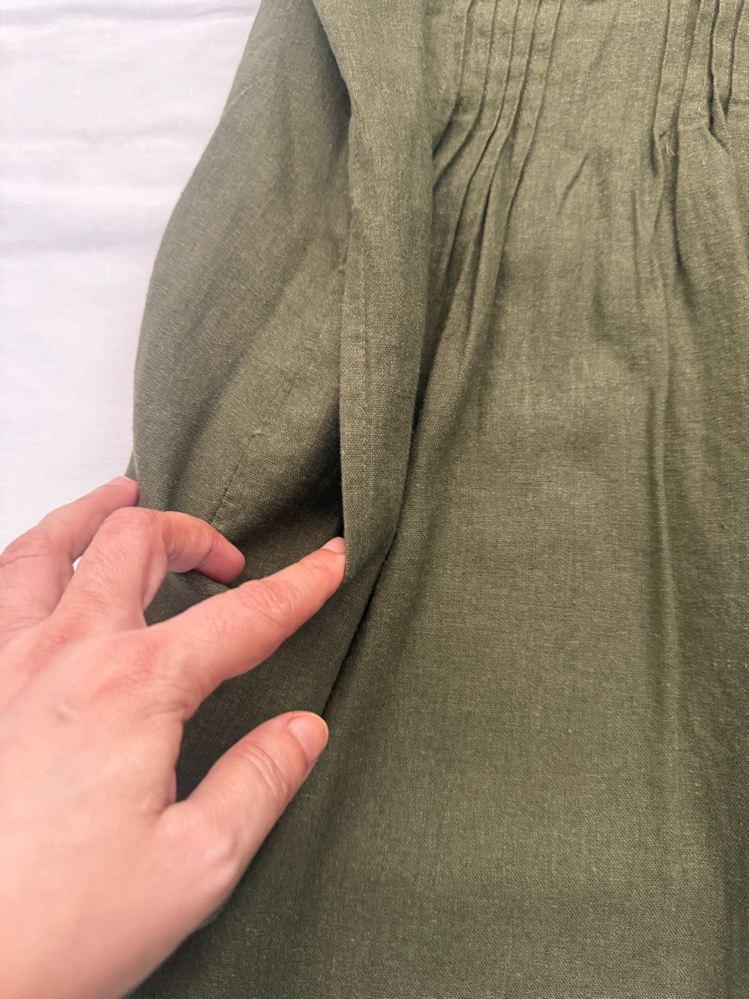 Sonoma Olive Green Linen Blend Dress - Small - photo 5