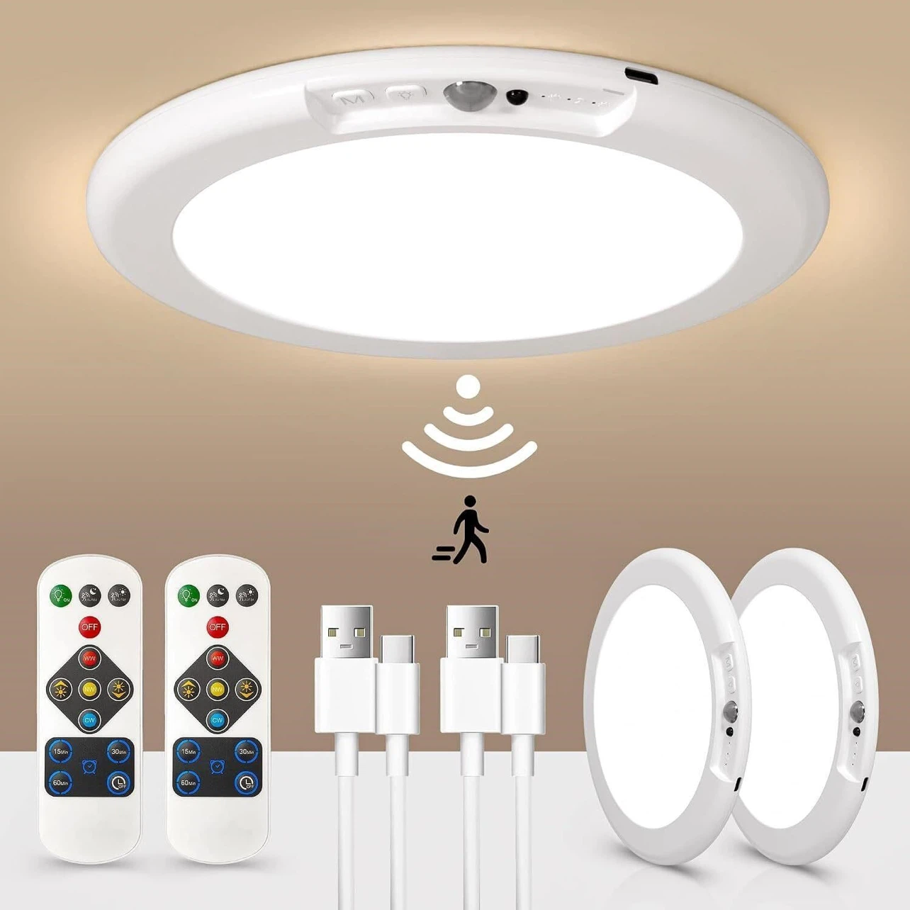 Motion Sensor LED Ceiling Light with Remote