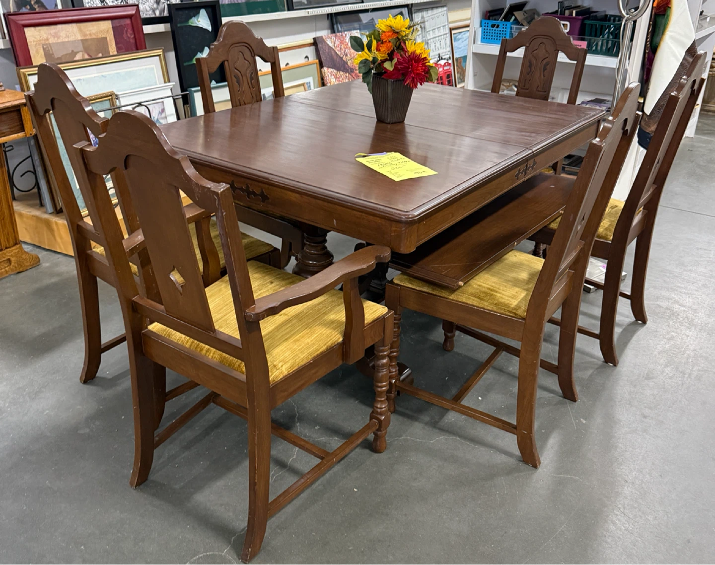 Wooden Dining Table with 6 Chairs